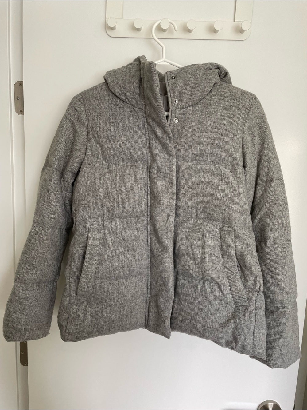 Muji Gray Hooded Puffer Jacket